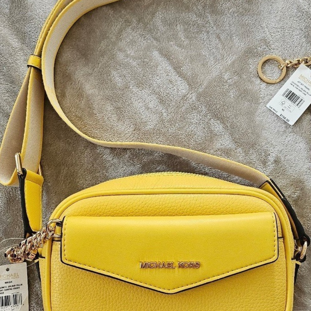 MICHAEL Michael Kors Yellow Crossbody Bag with Gold Accents
